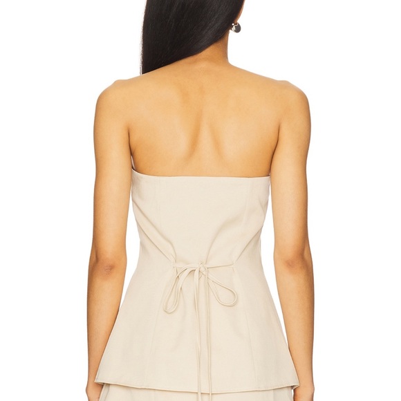 NWHT EMILIE STRAPLESS Chic Strapless Beige Blouse - Picture 3 of 3